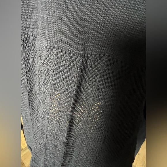 Catherine Malandrino Black Open Front Cotton Cardigan Size M - Picture 4 of 6